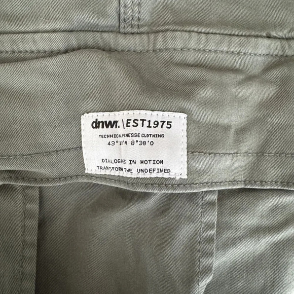 Zara Army Green High Waist Tapered Leg Stretch Cotton Cargo Pants Size 31 - Picture 7 of 12